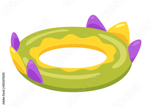 Inflatable swim pool ring. Colorful floater element for beach, swimming pool lifebuoy and life saver equipment. Inflatable rubber toy, cartoon vector illustration