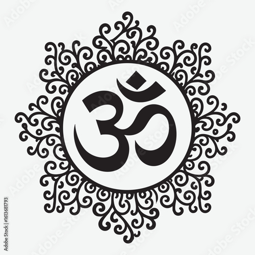 Om symbol ornate mandala hinduism spirituality