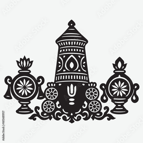 Ornate religious symbol with floral elements lotus