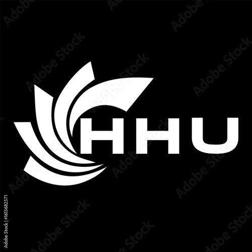 HHU letter design. HHU letter technology logo design on a Black background. HHU Monogram logo design for an entrepreneur and business