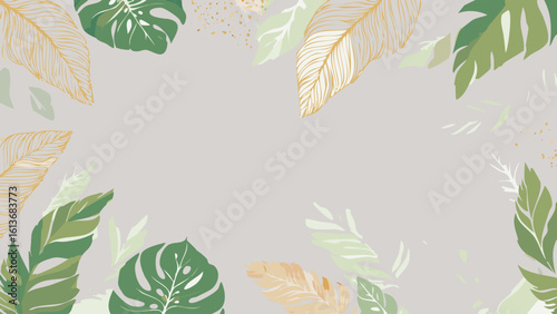 Contemporary banner with a refined botanical style, combining minimal elegance and lush plant motifs, ideal for branding, eco projects, or lifestyle promotions.
