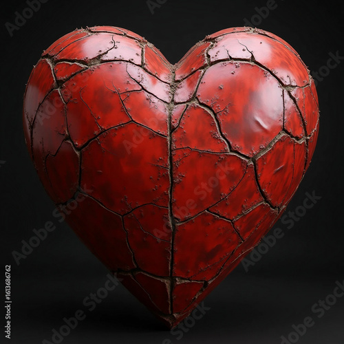 red heart in the shape of heart