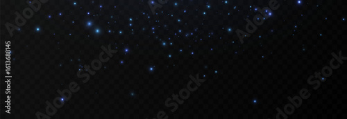 Vector magic glow. Shimmering light png, sparkling magic dust png. Magic blue light particles.