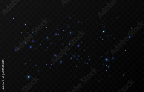 Vector magic glow. Shimmering light png, sparkling magic dust png. Magic blue light particles.