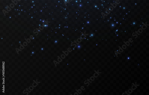 Vector magic glow. Shimmering light png, sparkling magic dust png. Magic blue light particles.