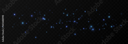 Vector magic glow. Shimmering light png, sparkling magic dust png. Magic blue light particles.