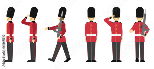フラットイラスト：イギリス近衛兵