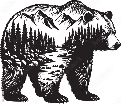 Mountain on the Alaskan Bear Body SVG