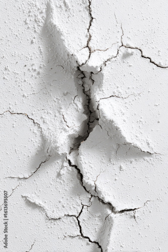 Obraz premium Cracked white surface texture