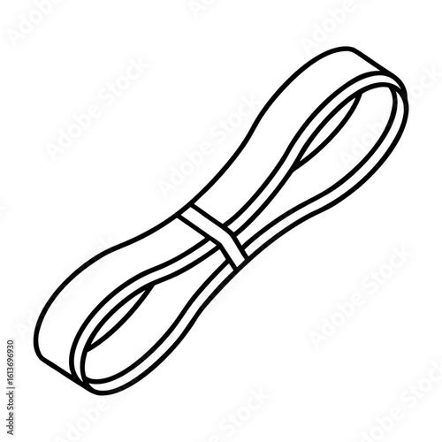 Pull Up Assist Band Vector Illustration with Long Elastic Loop Design