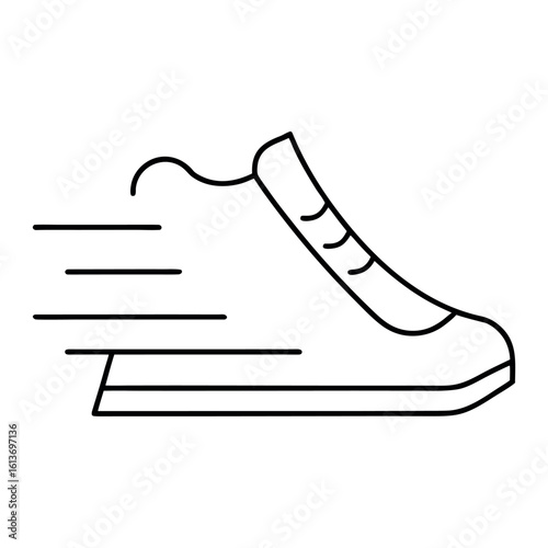 Speed Icon Shoe with Motion Lines Symbolizing Velocity and Movement