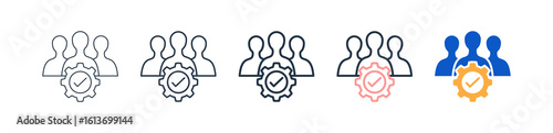 Crm Different Style Icons Set Vector Illustration. 