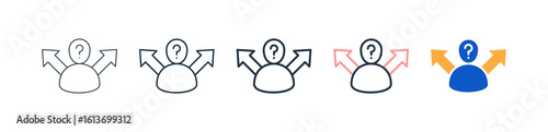 Decision Making Different Style Icons Set Vector Illustration. 