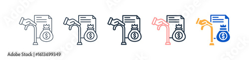 Retirement Plan Different Style Icons Set Vector Illustration. 