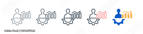 Self Development Different Style Icons Set Vector Illustration. 