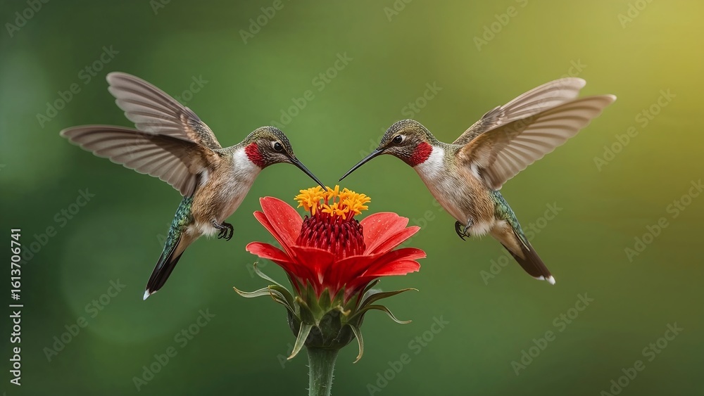 Fototapeta premium hummingbird and flower
