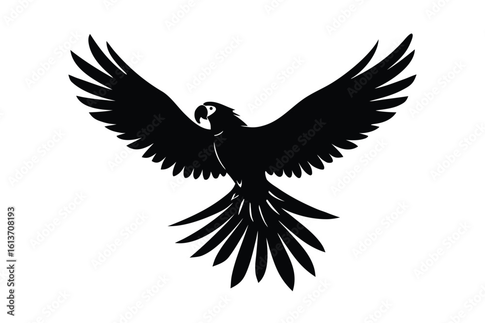 Fototapeta premium Macaw Flapping Away From Approaching Hand Graphic Design Illustration Artwork