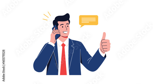 Successful business communication through phone calls and positive feedback for strong customer relationships building