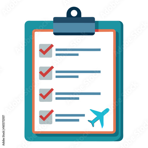 aircraft checklist binder on white background