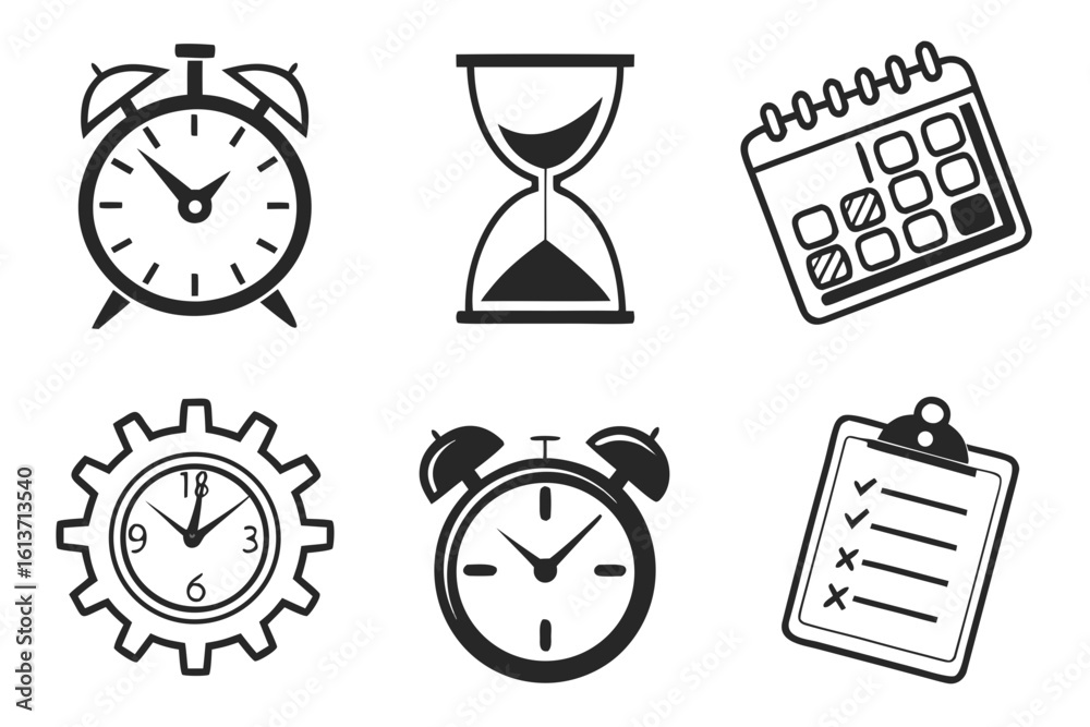 Fototapeta premium Collection of Time Management Icons.