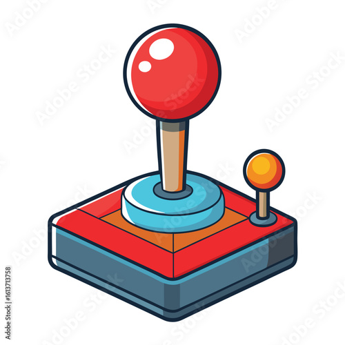 aircraft control stick on white backgroun