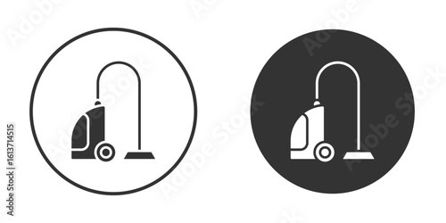 Vacuum cleaner icon in solid black flat shape glyph icons.