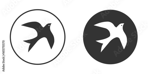 Swallow icon in solid black flat shape glyph icons.
