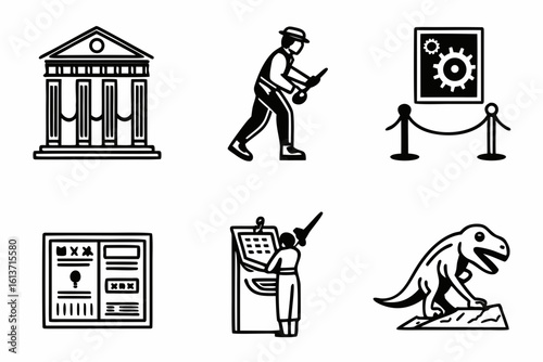 Museum Icons Collection History Science and Culture.