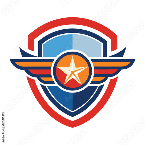 airline badge on white background