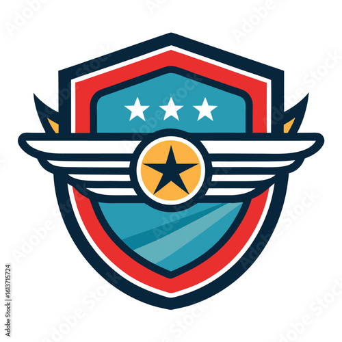airline badge on white background