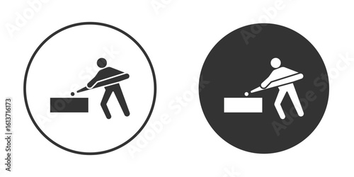Snooker icon in solid black flat shape glyph icons.