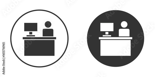 Reception icon in solid black flat shape glyph icons.