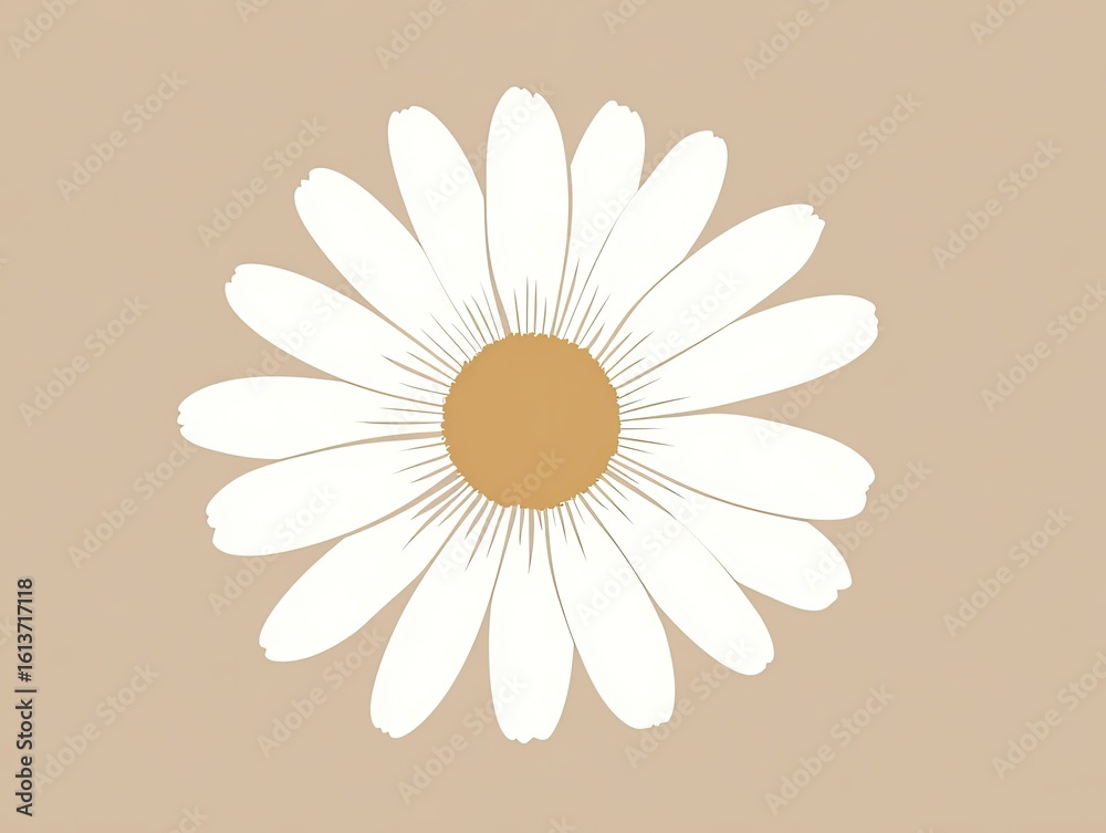 Simple white daisy on beige background (2) Simple white daisy on beige background (2)
