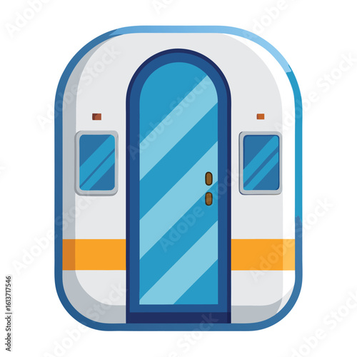 airplane cabin door on white background