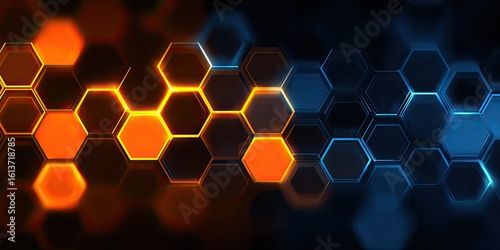 Abstract glowing honeycomb pattern