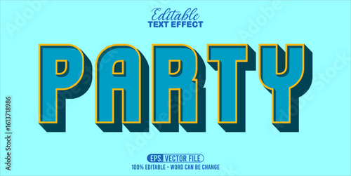 PARTY editable text effect style, vector art word illustration.
