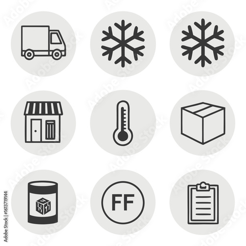 Temperature sensitive delivery icons delivery truck