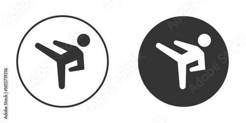 Kung fu icon in solid black flat shape glyph icons.