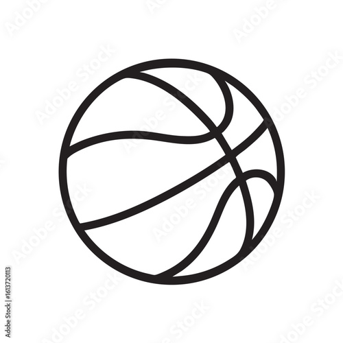 Minimalist Basketball Icon A Simple Black and White Line Drawing of a Classic Sports Ball