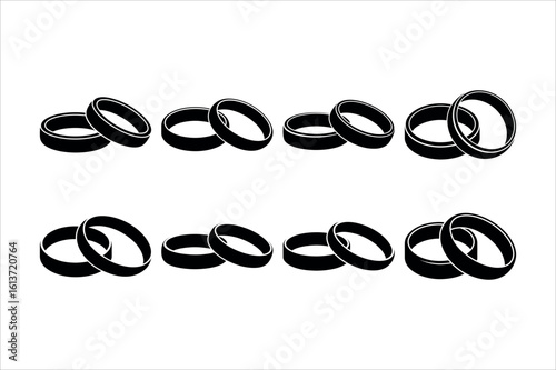 Interlocking rings wedding rings bands