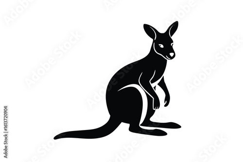 Kangaroo Sitting with Folded Arms Refusing to Move Illustration Design
