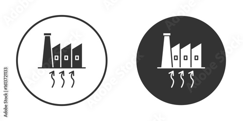 Geothermal Energy icon in solid black flat shape glyph icons.