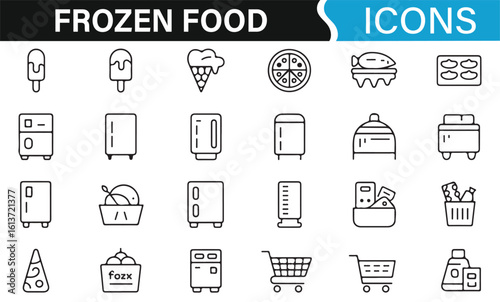 Frozen Food and Freezer Icons for App and Web Design