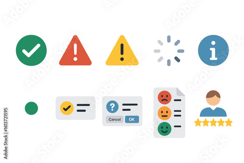 Collection of User Interface Icons in Flat Style for Web and Software Design