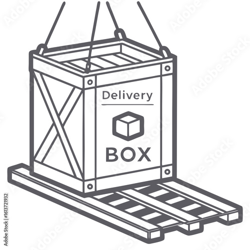 "3D Delivery Box Icon Isolated on White Background - Vector Illustration"