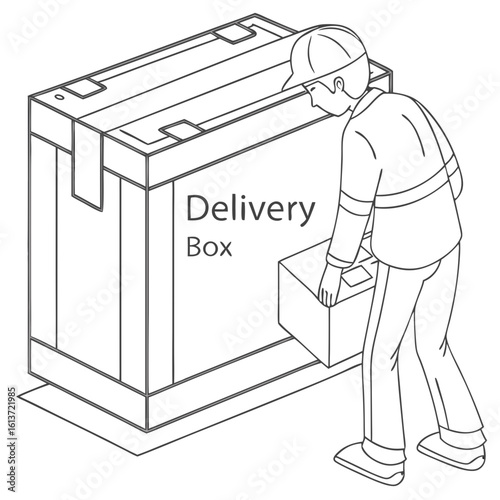 "3D Delivery Box Icon Isolated on White Background - Vector Illustration"
