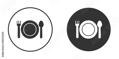Eatery icon in solid black flat shape glyph icons.