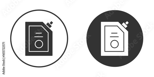 Doy pack pouch icon in solid black flat shape glyph icons.