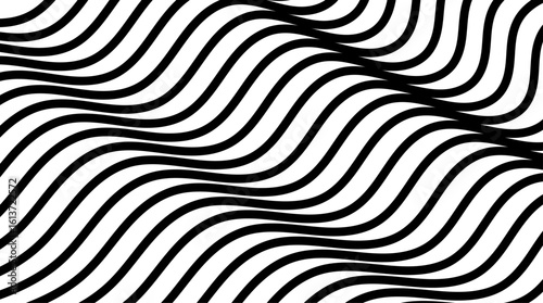 seamless wave pattern with thick black curved lines on white background. Modern abstract design ideal for posters, fabric prints, packaging, and digital branding layouts.
