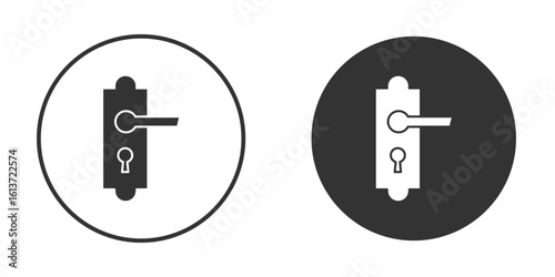 Doorknob icon in solid black flat shape glyph icons.